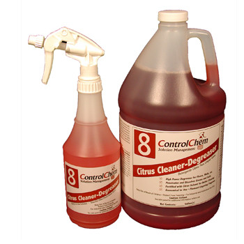 CLEANERS DEGREASER HARD SURFACE DEODORIZER CITRUS 32:1 DIL 1 GAL CONTROLCHEM #8 MADE USA (4GAL/CS) [600-ESCC08-G4]