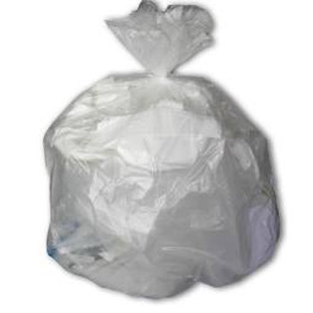 CANS TRASH LINERS 10 GAL CLEAR 24IN X 24IN HD M08 10% LL MADE USA (50/RL 20RL/CS) [500-24HC-R]