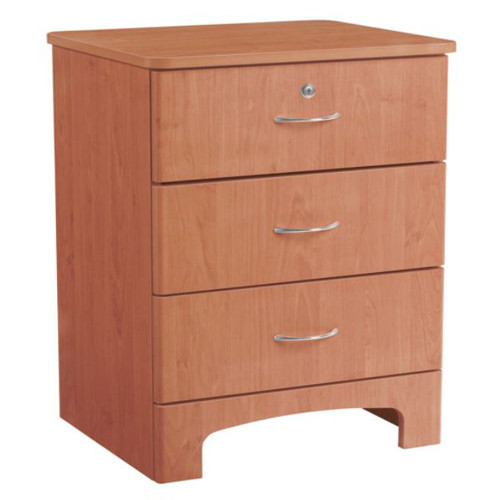 CABINET BEDSIDE 3 DRAWER 21IN X 18IN 29.5IN OAK FINISH (EA) [500-BSC2-O]