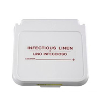 HAMPERS LABEL INFECTIOUS LINEN RED LETTERING (5/PK) [500-HMLAB-RED]