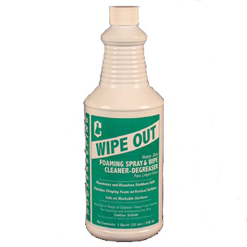 CLEANERS DEGREASER HARD SURFACE FOAMING RTU 1QT WIPE OUT MADE USA (12/CS) [600-ESCC18-Q12]