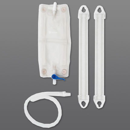 LEG BAGS FABRIC STRAPS ANTI-REFLUX VALVE DRAIN VALVE W/18IN TUBING LF 30OZ 900ML (12/BX 2BX/CS) [HOL9349]