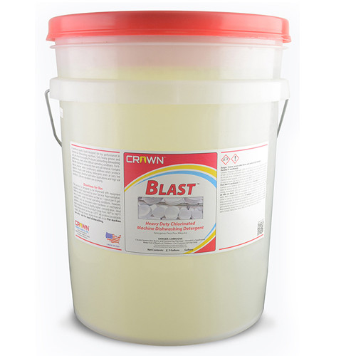 DISHWASHING DETERGENTS MACHINE CHLORINATED F/HIGH TEMP 5 GAL MACHINE BLAST MADE USA (5GAL/PA) [500-ESK03-P5]