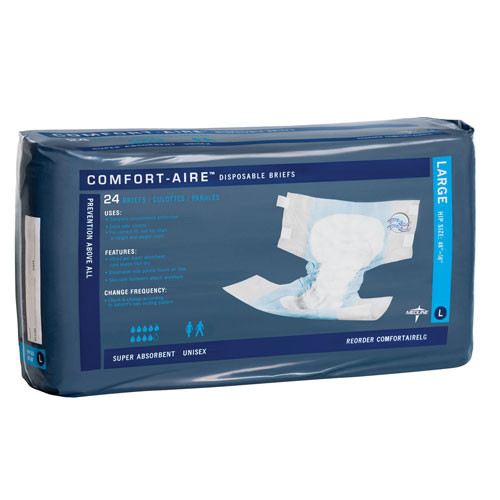 BRIEFS DIAPERS ADULT HVY ABS DISP LF 48-58IN LG BLUE COMFORT AIRE (24/PK 3PK/CS) [122-COMFORTAIRELG]