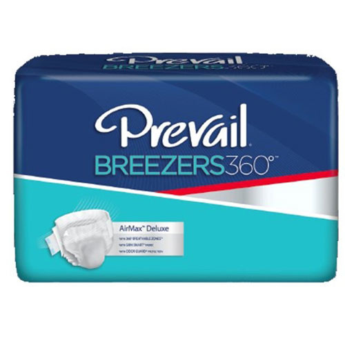 BRIEFS DIAPERS ADULT HVY ABS DISP LF 26-48IN SIZE 1 WHITE BREEZERS 360 MADE USA (20/PK 4PK/CS) [009-PVBNG012]