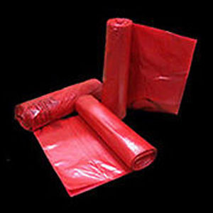 CANS TRASH LINERS ISOLATION RED 40-45 GAL 40IN X 46IN LLD 0.75MIL INFECTIOUS WASTE MADE USA (125/CS) [500-HDR46H]