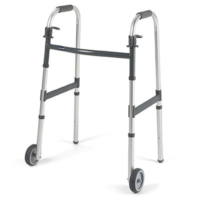 WALKERS YOUTH FOLDING 2 BUTTON ADJ HT 27IN-33IN W/5IN FIXED WHEELS 300LB CAP INVACARE (4/CS) [776-6291-JR5F]