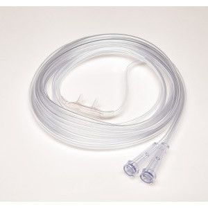 CANNULAS OXYGEN NASAL CURVED TIP ADULT CLEAR DEMAND FLOW SMOOTH BORE W/ 4FT TUBING SUNMED (25/CS) [157-4904-4-4-25]