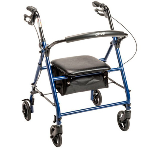 ROLLATORS STEEL W/LOOP BRAKE 300LB CAP 6IN CASTERS BLUE EDGELINE (EA) [500-RLT-BL]