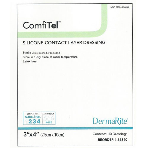 DRESSINGS CONTACT SILICONE LF ST 3IN X 4IN (10/BX) [600-290799]