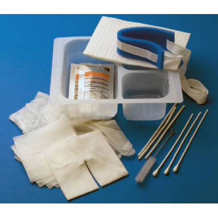 KITS/TRAYS TRACHEOSTOMY CARE 3 COMPARTMENT VINYL 2GLV DISP LF ST W/HYDROGEN PEROXIDE 30ML PKTS (2) & TRACH PAD AIRLIFE (30/CS) [304-3T4692]