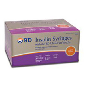 SYRINGES SAFETY INSULIN DISP ST 31GA X .3125IN .3CC SHORT BD ULTRA-FINE (100/BX 5BX/CS) [BD328438]