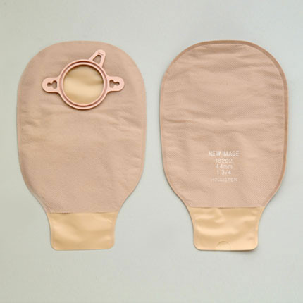 OSTOMY PCH 1PC DRAIN PRE-SIZED 2 1/4IN FLANGE BEIGE NEW IMAGE (10/BX 24BX/CS) [HOL18203]