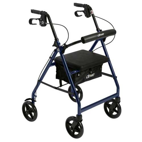 ROLLATORS ALUMINUM ADJ HT HANDLES 300LB CAP 7.5IN CASTERS BLUE (EA) [482-R728BL]