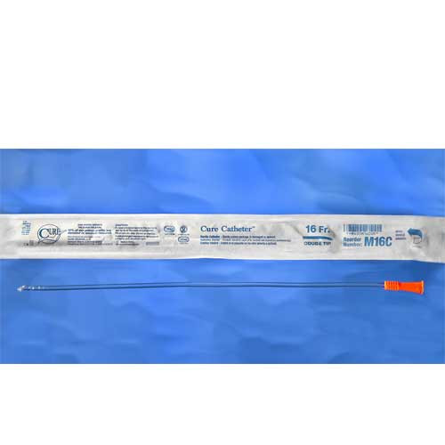 CATHETERS URETHRAL DISP ST INTERMITTENT PVC COUDE TIP LF 16FR 16IN W/O BPA DEHP (30/BX 10BX/CS) [500-UC16C]