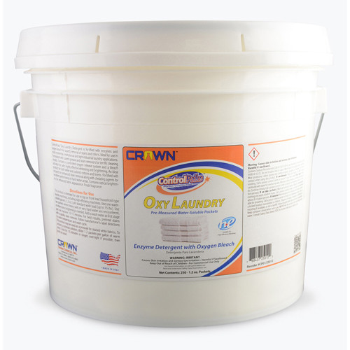LAUNDRY DETERGENTS POWDER W/ENZYMES OXYGEN BLEACH 1.20OZ PKT CONTROLPAKS MADE USA (250PKT/PL) [500-ESL19-P250]