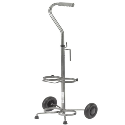 OXYGEN TANK CYLINDER ACCESSORIES CARTS E WHEELED DUAL SILVER (2/CS) [500-CC02-E]