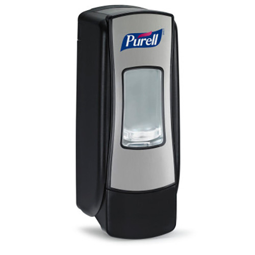 DISPENSERS SANITIZIER MANUAL 700ML BRUSHED CHROME/BLACK F/PURELL ADX-7 (6/CS) [GJ8728-06]