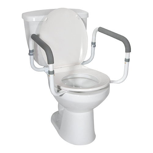 RAILS TOILET SAFETY ADJ W/PADDED ARMRESTS 300LB CAP RETAIL PACK (2PR/CS) [482-RTL12087]
