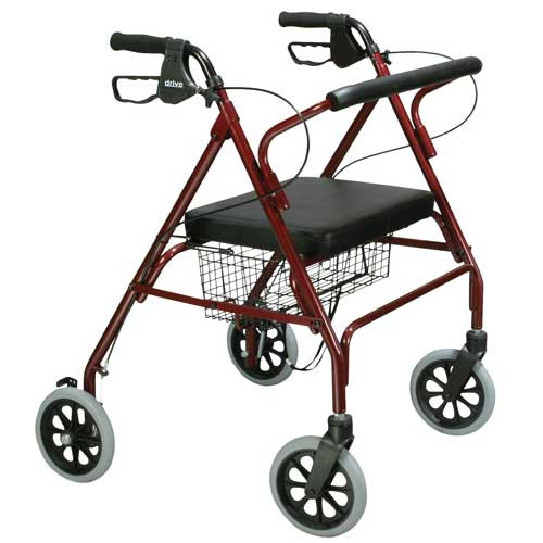 ROLLATORS STEEL BARIATIRC W/LOOP BRAKE & BASKET 500LB CAP HEAVY DUTY BLUE (EA) [482-10215BL-1]