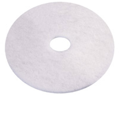 PADS FLOOR BUFFING HIGH SPEED 14IN HAIR SYNTH FIBER WHITE (5/CS) [500-FLP14-WHT]
