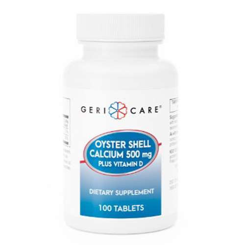 SUPPLEMENTS MINERALS CALCIUM OYSTER SHELL W/VITAMIN D 200IU 500MG TABLETS (100/BTL) [PH747]