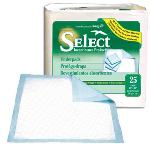 UNDERPADS DISP CHUX 28IN X 30IN HEAVY ABS LF GREEN TRANQUILITY SELECT MADE USA (10/PK 10PK/CS) [149-2677]