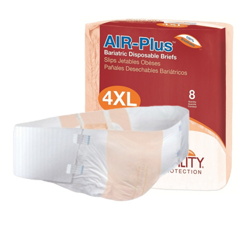 BRIEFS DIAPERS ADULT BARIATRIC HVY ABS DISP LF 70-108IN 3XL/4XL PEACH AIRPLUS MADE USA (8/PK 4PK/CS) [149-2195]