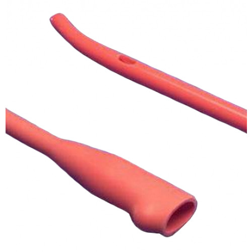 CATHETERS URETHRAL DISP ST INTERMITTENT RED RUBBER LATEX COUDE TIP HYDROPHILIC COATED 14FR 16IN DOVER (12/BX) [150-8403]
