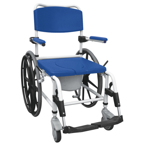 CHAIR SHOWER ALUMINUM COMMODE W/FOOT REST 275LB CAP 24.5INW (EA) [482-NRS185006]