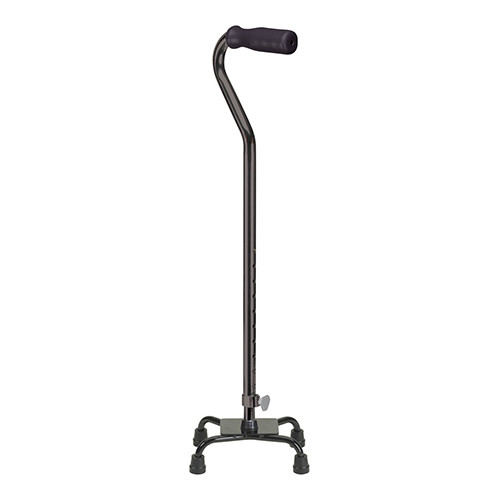 CANES ALUMINUM QUAD SMALL BASE ADJ 30IN-39IN 300LB CAP BLACK (4/CS) [500-CAQB]