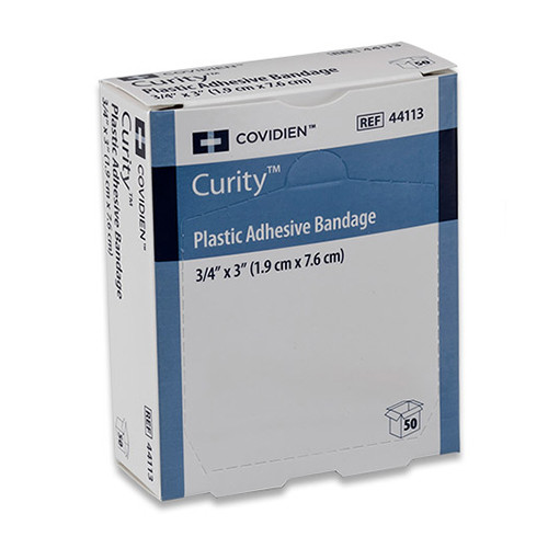 BANDAIDS PLASTIC .75IN X 3IN CURITY (50/BX 72BX/CS) [150-44113]