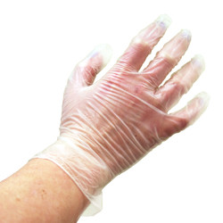 GLOVES EXAM SYNTH VINYL PF DISP LF NS 240MM SM (100/BX 10BX/CS) [600-V111-CS]