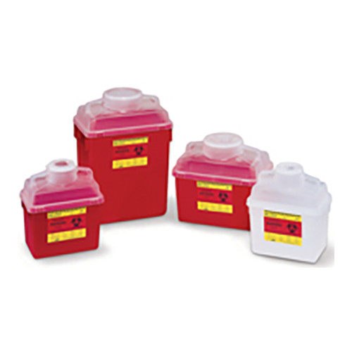 SHARPS CONTAINERS 24 QT / 6 GAL VERTICAL ONE PIECE FUNNEL VALVE RED (12/CS) [BD305457]