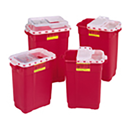 SHARPS CONTAINERS 76 QT / 19 GAL SLIDE TOP LID RED (5/CS) [BD305609]
