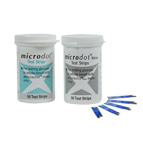 BLOOD GLUCOSE TEST STRIPS MICRODOT (50/BX 150BX/CS) [706-100-50]