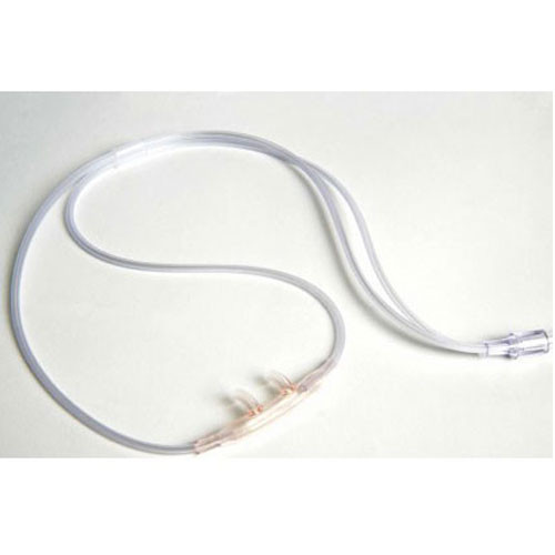 CANNULAS OXYGEN NASAL CURVED SOFT TIP ADULT CLEAR LOW FLOW CRIMP RESIST W/ 1FT TUBING LF SUNMED (50/CS) [157-16SOFT-1-50]