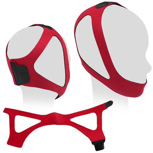 MASKS CPAP CHIN STRAP FULLY ADJ RED RUBY NEOPRENE (EA) [781-CS007-ADJ]