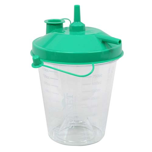SUCTION ASPIRATOR ACCESSORIES CANISTERS DISP 800CC GREEN TOP (10/CS) [781-RES023S]