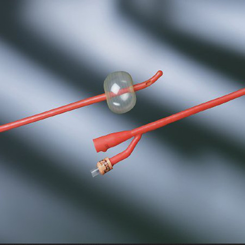 CATHETERS FOLEY 2 WAY DISP ST COUDE RED RUBBER LATEX TIEMANN TIP 22FR 30CC LUBRICATH BARDEX (12/BX) [BU0103L22]