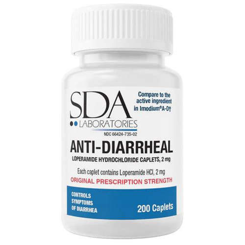 ANTIDIARRHEALS RELIEF LOPERAMIDE HCI 2MG CAPLETS COMPARE TO IMODIUM A-D MADE USA (200/BTL) [PH898]