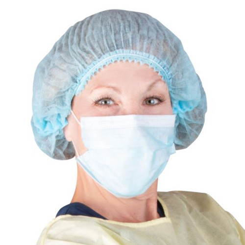 CAPS NURSE BOUFFANT SOFT ELASTIC HEADBAND ACCORDIAN STYLE 24IN BLUE (100/BG 10BG/CS) [500-OR24B]