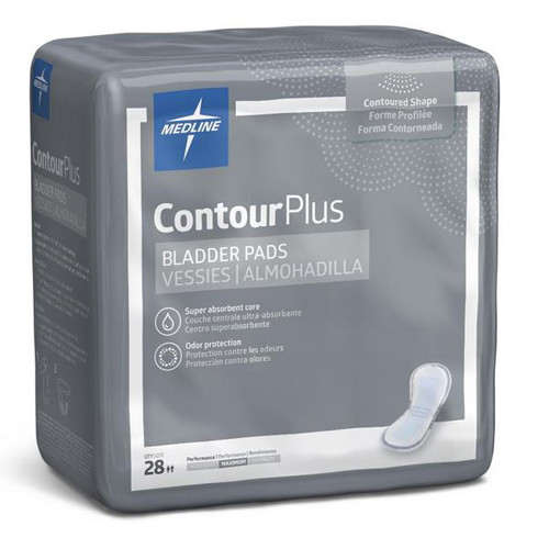 PADS BLADDER CONTROL GUARDS MAX ABS DISP LF 6.5IN X 13.5IN WHITE CONTOUR PLUS (28/PK 6PK/CS) [122-BCPE02]