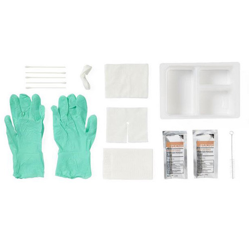 KITS/TRAYS TRACHEOSTOMY CARE 3 COMPARTMENT ALOETOUCH 2GLV DISP LF ST (20/CS) [122-DYND40615]