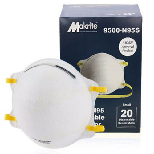 MASKS N95 HEALTH CARE PARTICULATE RESPIRATOR & SURGICAL CUP STYLE FDA 510K / NIOSH CERTIFIED WELDED ELASTIC STRAP METAL ADJ NOSE CLIP SM WHITE TC-84A-5463 (20/BX 12BX/CS) [500-N95-S]