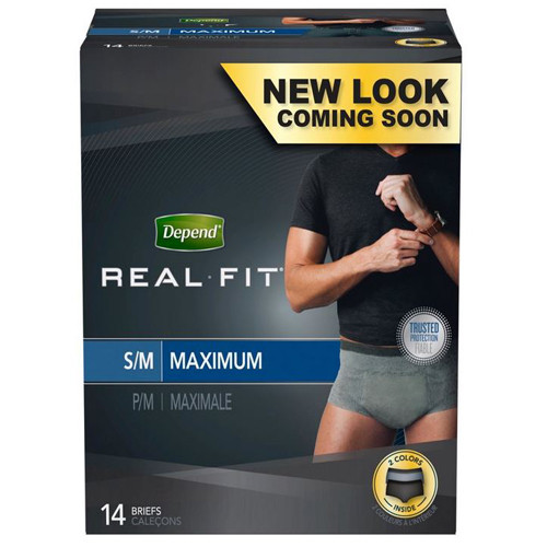 BRIEFS PULL UPS ADULT MALE STYLE MAX ABS DISP LF 28-40IN SM/MD GRAY DEPEND REAL FIT (14/PK 2PK/CS) [KC50976]