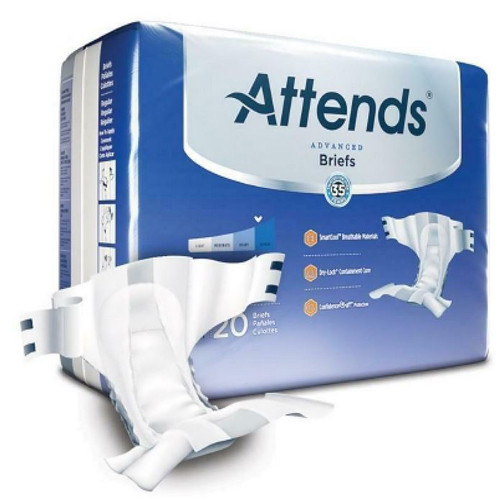 BRIEFS DIAPERS ADULT W/LEAKAGE BARRIER SUPER ABS DISP LF 44-56IN RG WHITE DERMADRY COMPLETE MADE USA (20/PK 4PK/CS) [338-DDC25]