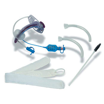 TRACHEOSTOMY TUBE CUFFED BLUE LINE SELECT SZ 9.0MM W/INNER CANNULA CLEANING BRUSH & TUBE HOLDER W/O BPA DEHP PORTEX (EA) [168-101/815/090]