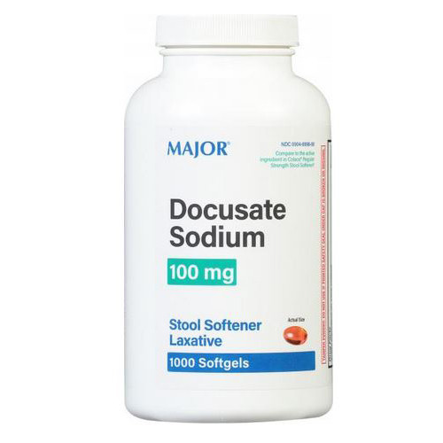 LAXATIVES DOCUSATE SODIUM STOOL SOFTENER COLACE 100MG SOFTGEL (1000/BTL 12BTL/CS) [PH204V]