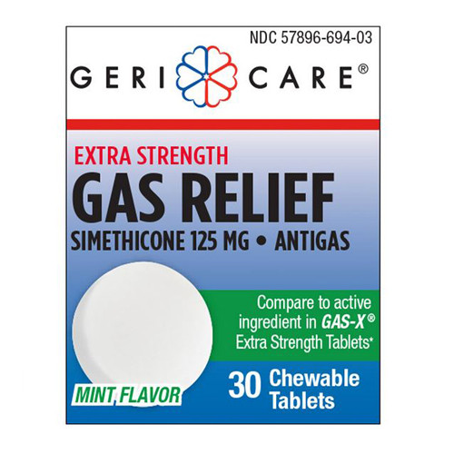 ANTACIDS ANTIGAS SIMETHICONE 125MG CHEWABLE MINT GAS-X EXTRA STRENGTH MADE USA (30/BTL 12/CS) [PH152C]